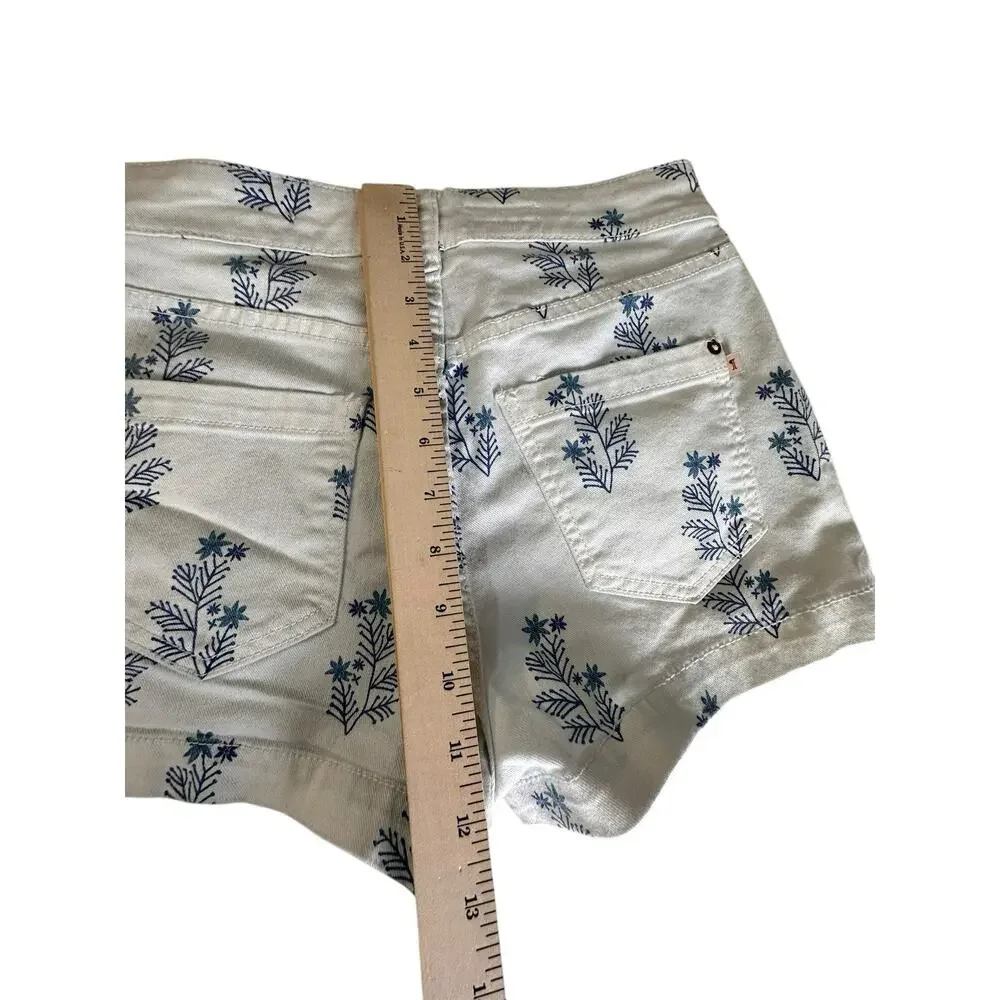 Anthropologie Pilcro Shorts Denim Floral Print High Rise in Size 26 *Read* - Picture 9 of 13
